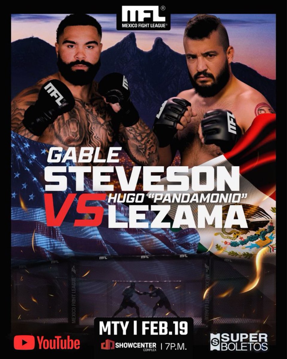 February 19, we’re putting on the craziest MMA show Mexico will have in 2026.

Olympics gold medalist and global #1 <a href="/ufc/">UFC</a> Prospect Gable Stevenson takes on Mexico’s #1 heavyweight.

Who you got?
