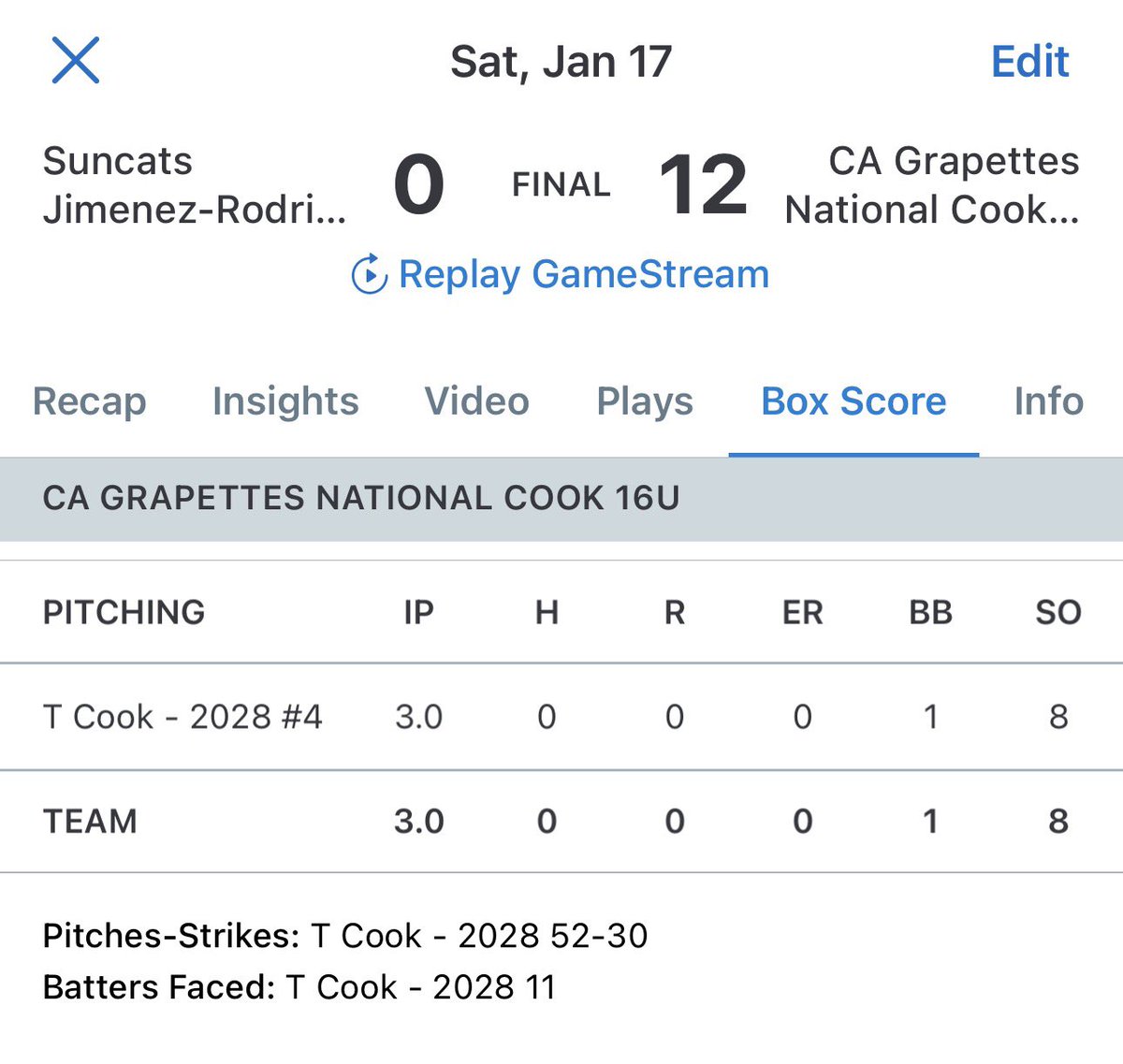 California Grapettes National 16U Cook tweet media