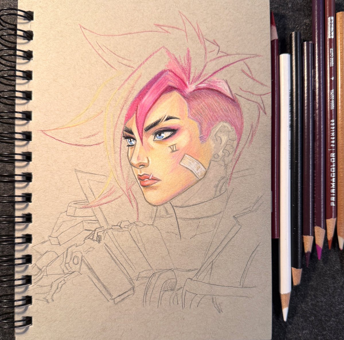 Sunday sketches. Let’s play with the #2XKO Vi. ✏️ 

#arcane #arcanefanart #caitvi #viarcane #violet #vi #fanart #charactersketch #riotgames