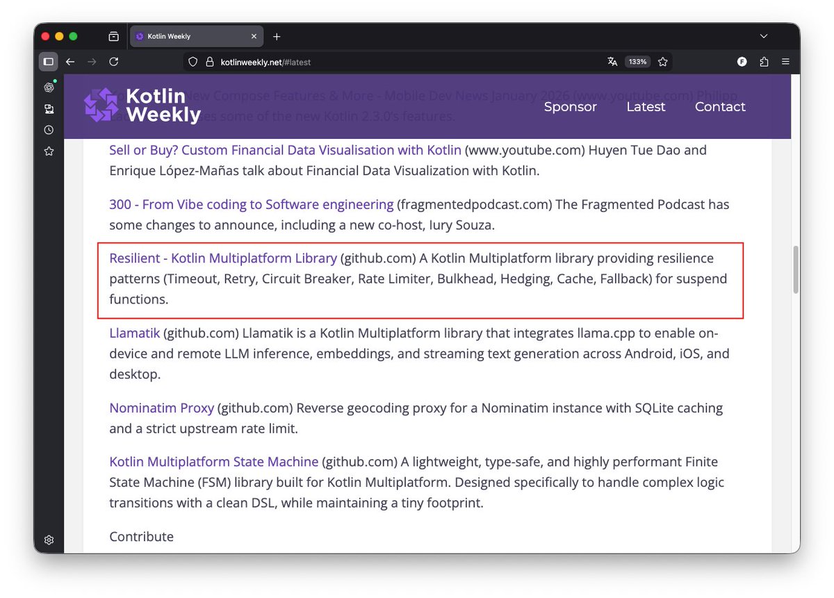 santimattius's tweet photo. 🚀 Resilient 1.0.0 is officially released!

Huge thanks to Kotlin Weekly for featuring the project and helping share it with the Kotlin community 🙌

👉 https://t.co/LIpLtVXDfi

#Kotlin #OpenSource #KotlinMultiplatform #AndroidDev #iOSDev #KotlinMultiplatform https://t.co/FD2EdDouzY