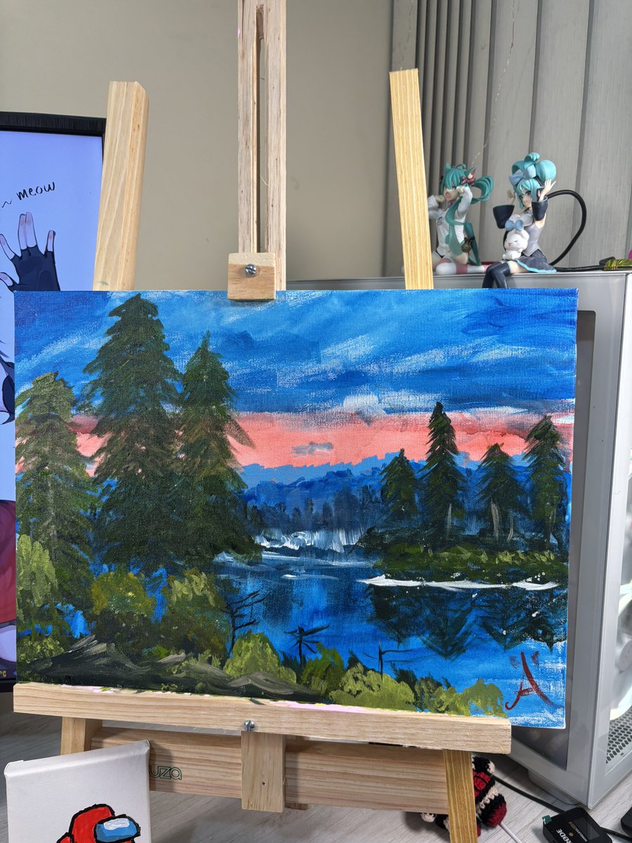 Resultado seguindo o tutorial do Bob Ross 🥹