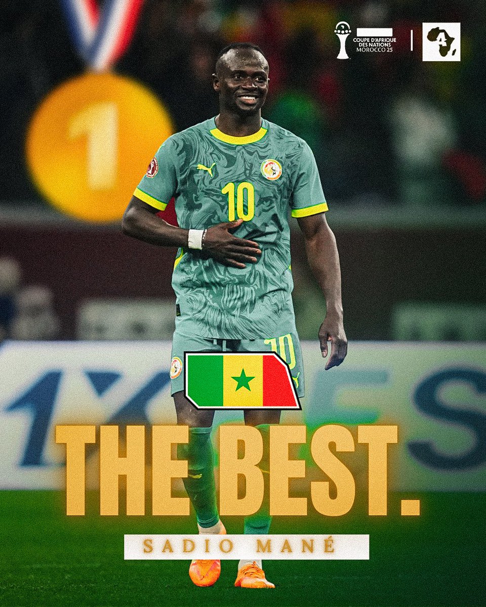 🚨 𝑶𝑭𝑭𝑰𝑪𝑰𝑬𝑳 : Sadio Mané 🇸🇳 est élu MEILLEUR JOUEUR de la CAN 2025 ! 🌍🥇👏🏿