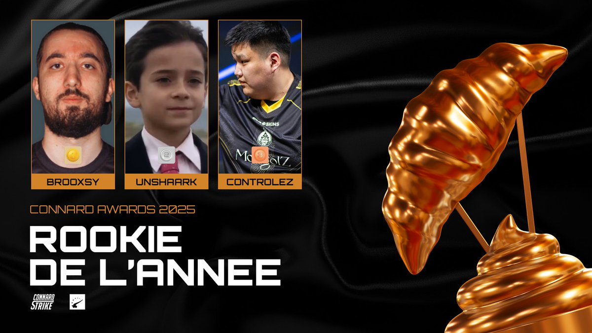 ConnardStrike's tweet image. ROOKIE DE L'ANNEE :

@Broox720🥇
Brooxsy, l'étoile montante de notre nation, il confirme à nouveau son statut de rookie de l'année pour la 32ème fois en évoluant chez GenOne depuis 42 ans

@unshaark🥈 
Pareil presque

controlez 🥉
Jeune crack mongolien de 50ans

LE FUTUR 💫

#1pv