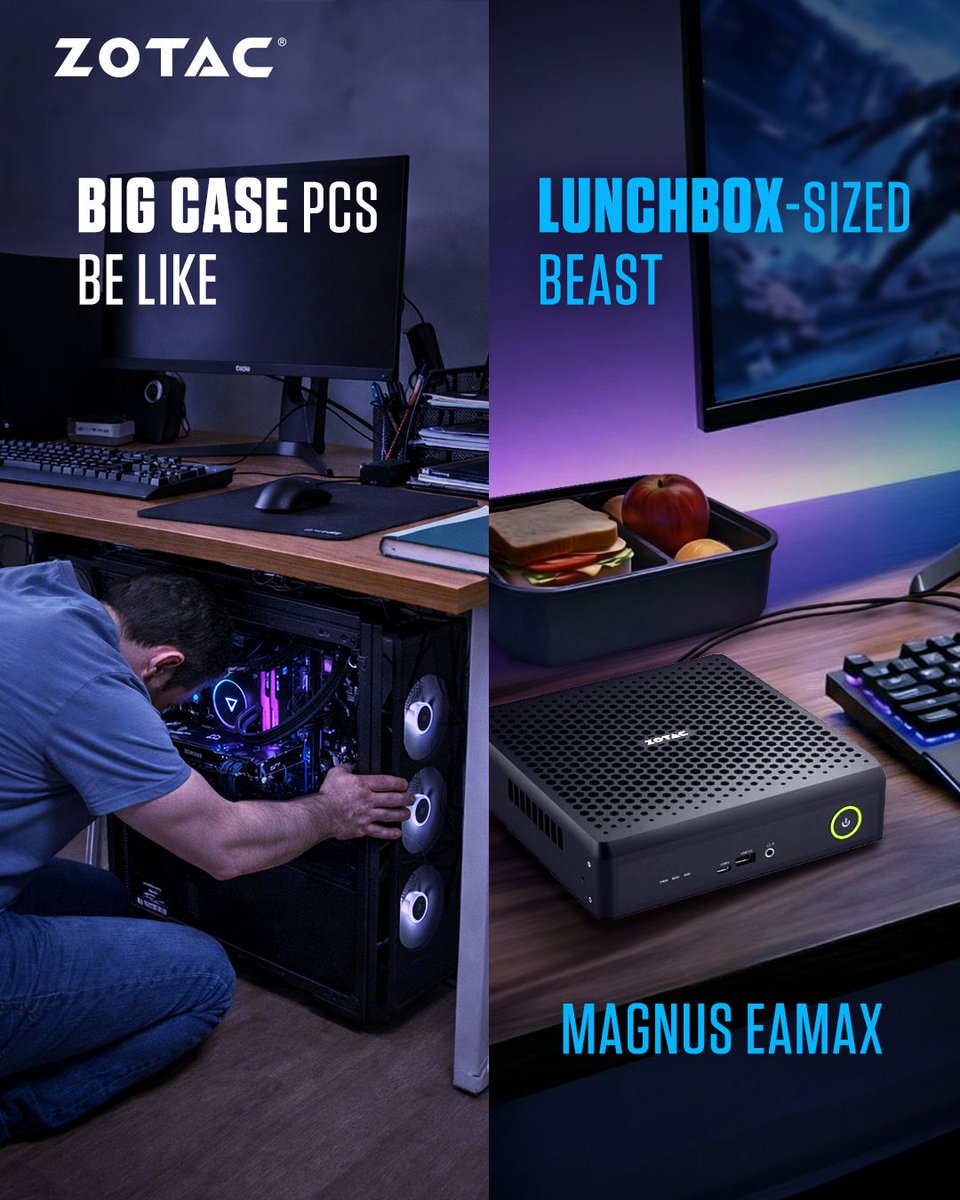 La serie MAGNUS EAMAX ofrece un rendimiento excepcional en un tamaño compacto.
Con AMD Ryzen AI MAX+, podrás afrontar el trabajo, los juegos, la IA y todo lo demás.

#ZOTAC #ZBOX #MAGNUS #EAMAX #MiniPC
