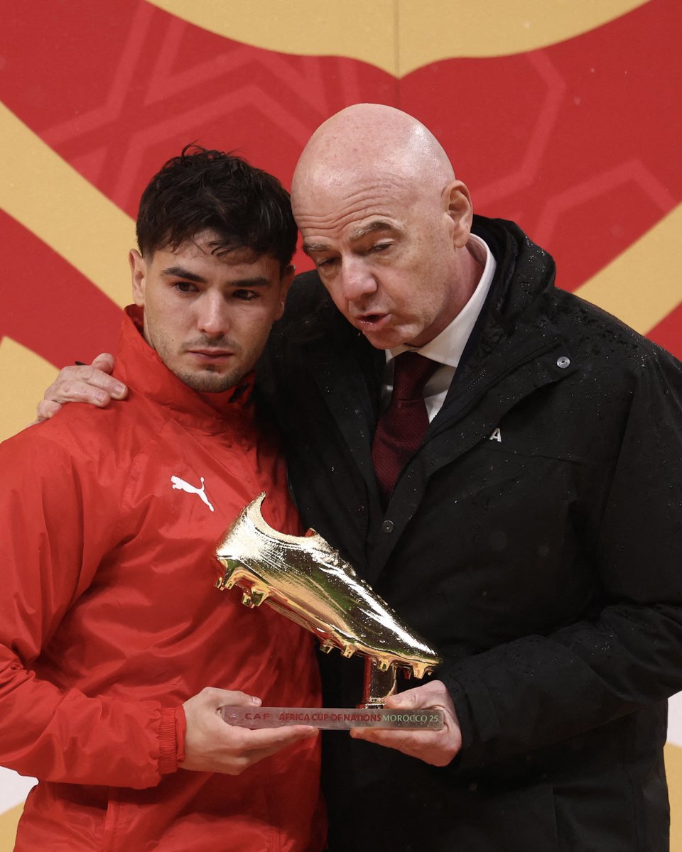 FabrizioRomano's tweet image. 🚨🇲🇦 Brahim Diaz wins Golden Boot as Top Goalscorer at AFCON 2026. 👟✨