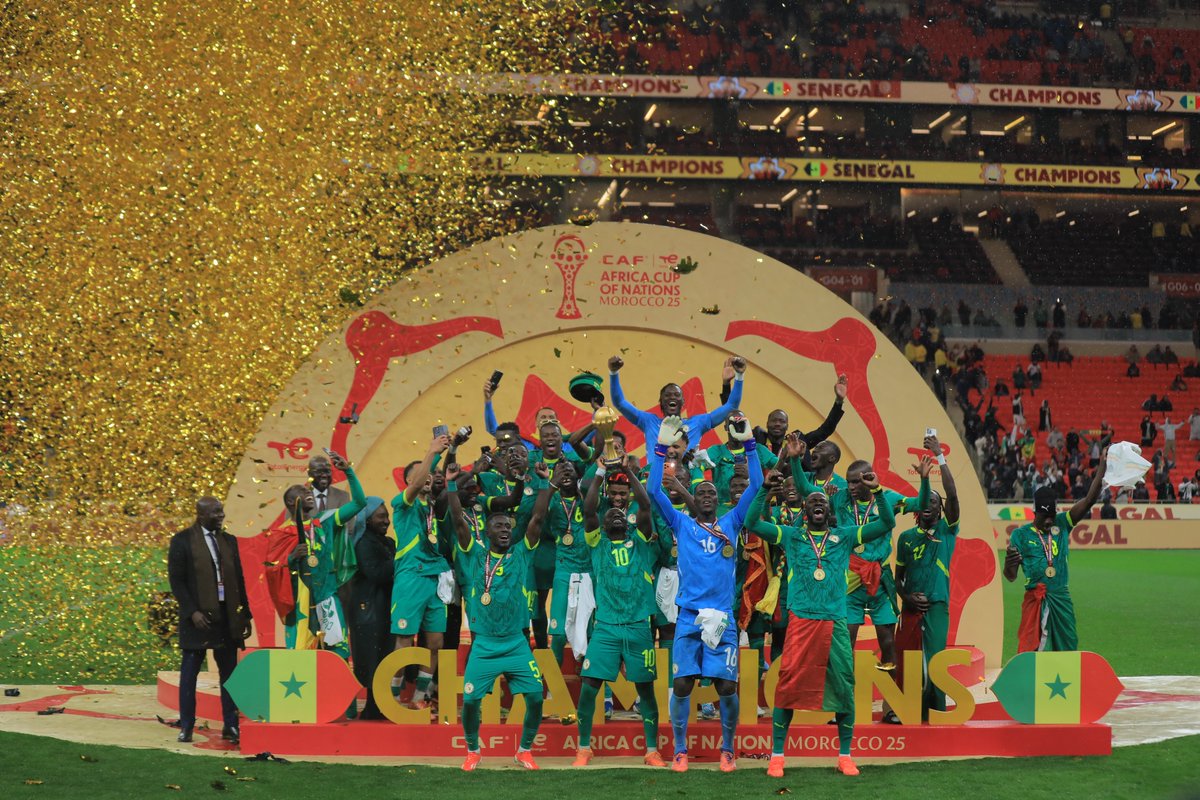 CAF_Online's tweet image. THE SECOND STAR WRITTEN IN GOLD! ⭐️⭐️

Senegal, the Champions of Africa. 🇸🇳

#TotalEnergiesAFCON2025