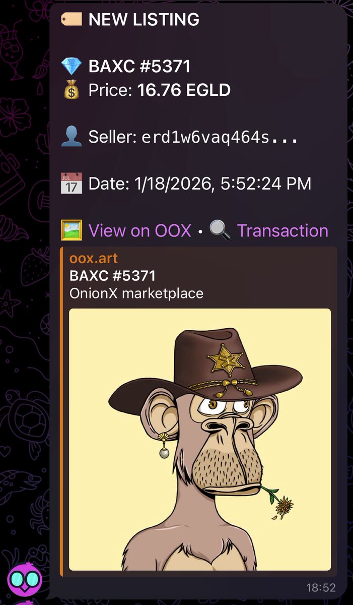 More and more <a href="/BoredApeXClub/">BAXC DA0 & Nerds⚡️🐵</a> on OOX! 

<a href="/MultiversX/">Multiversᕽ</a> NFTs are back! 2026 will be amazing!