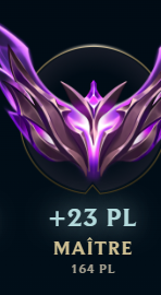 le MMR commence a se fix, je faisais du +19 en master 20lp ... je tag les mêmes types mais je fais +23 mtn, ça n'a AUCUN SENS ...
