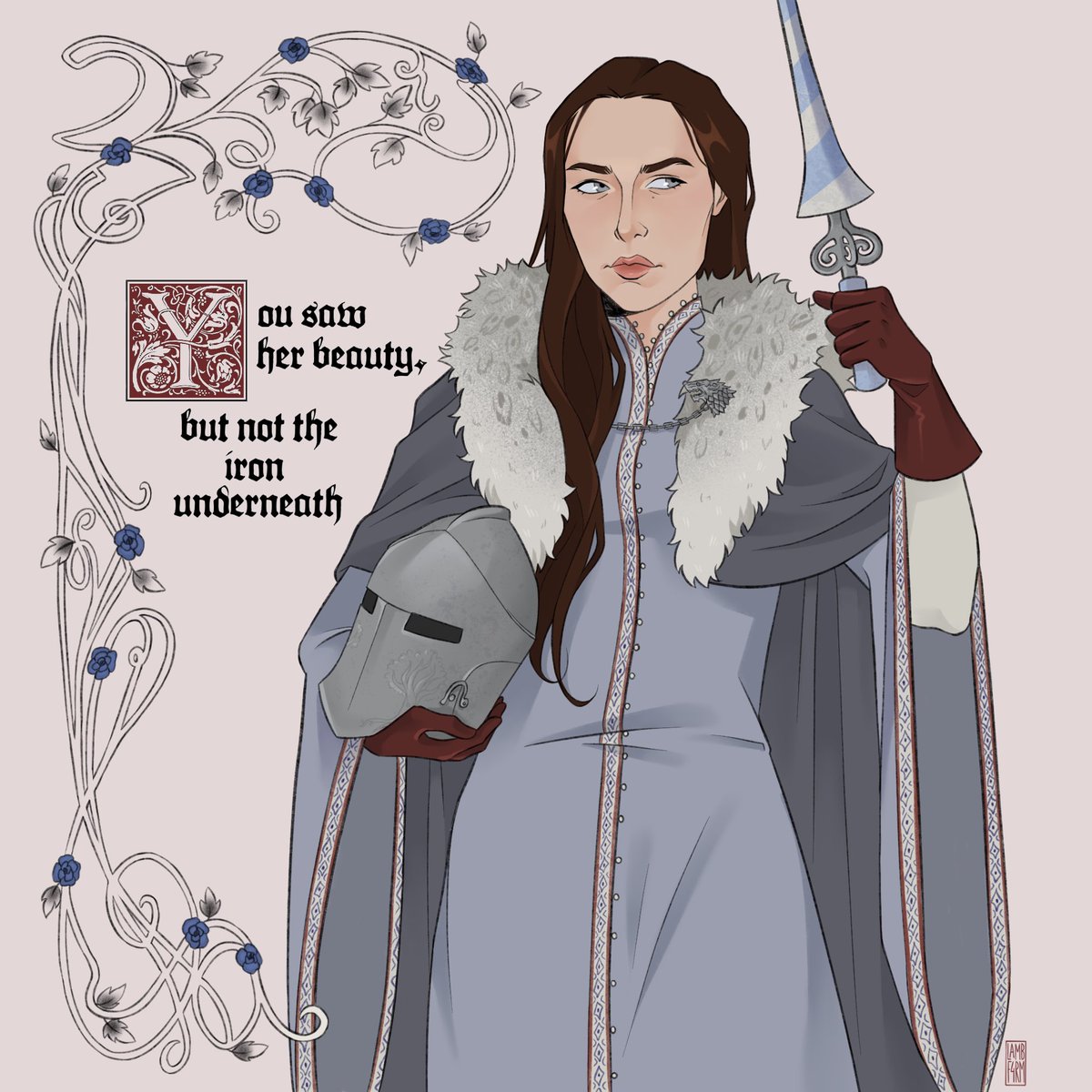 lambf4rm's tweet image. the wolf maid 🐺 #lyannaweek2026 #asoiaf