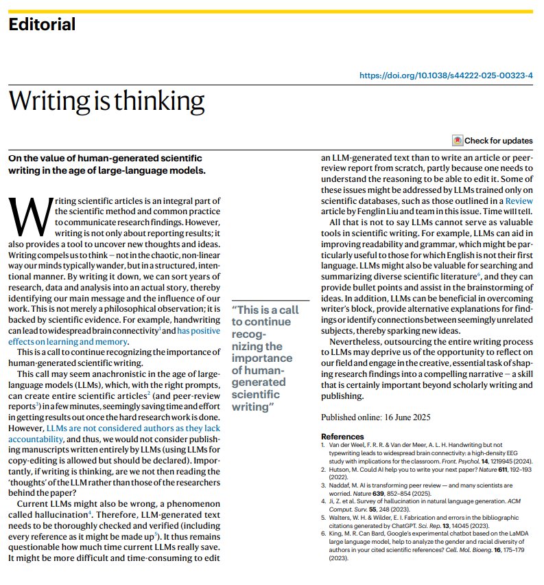 Writing clarifies thought. 
Don’t outsource your mind !