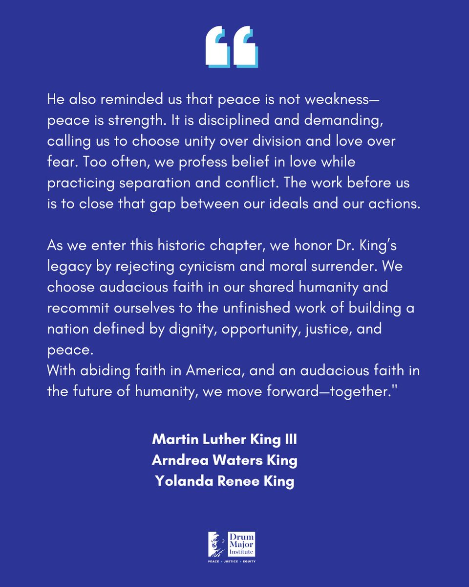 OfficialMLK3's tweet image. Statement on Martin Luther King Jr. Day 2026

By Martin Luther King III, Arndrea Waters King, and Yolanda Renee King