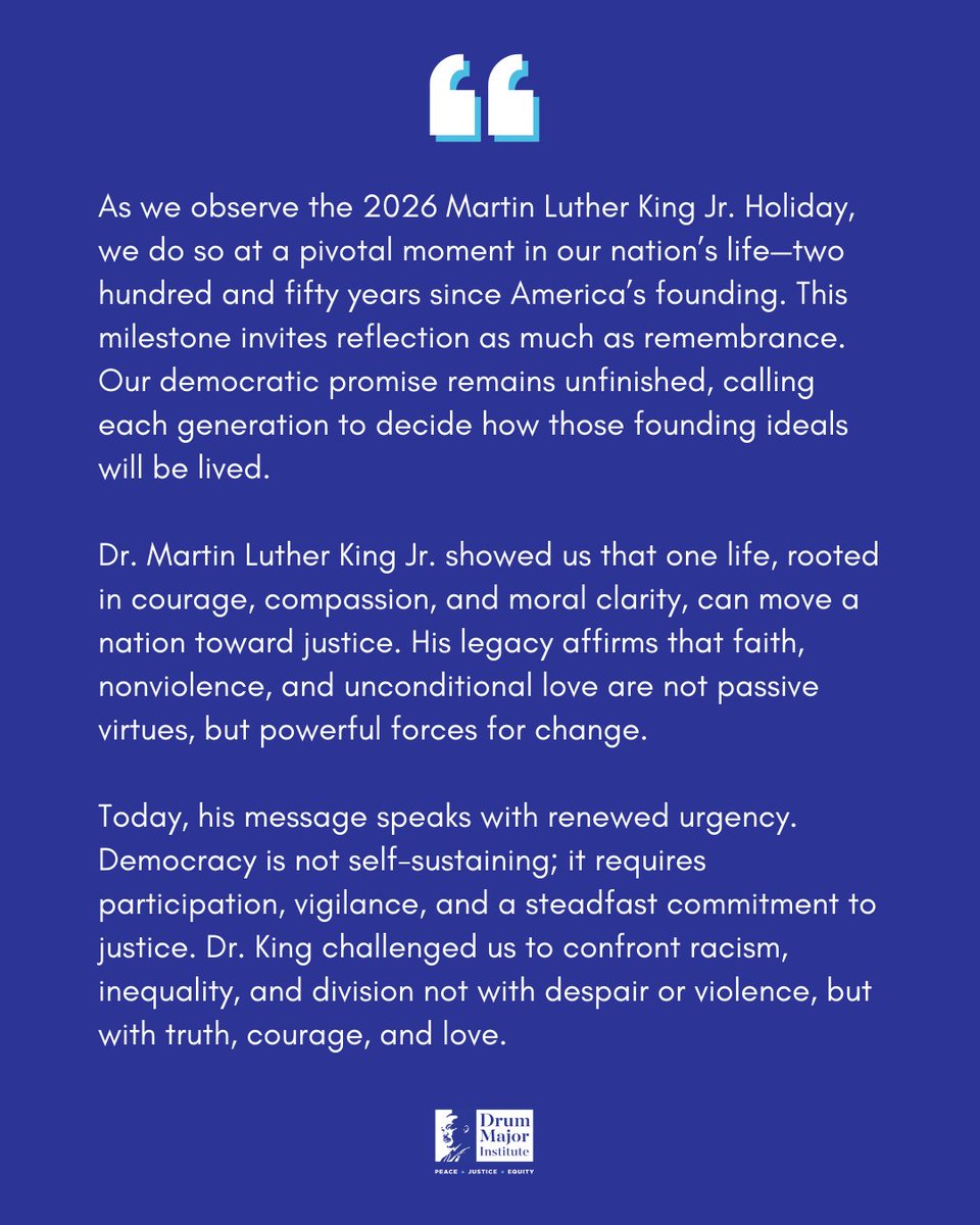 OfficialMLK3's tweet image. Statement on Martin Luther King Jr. Day 2026

By Martin Luther King III, Arndrea Waters King, and Yolanda Renee King