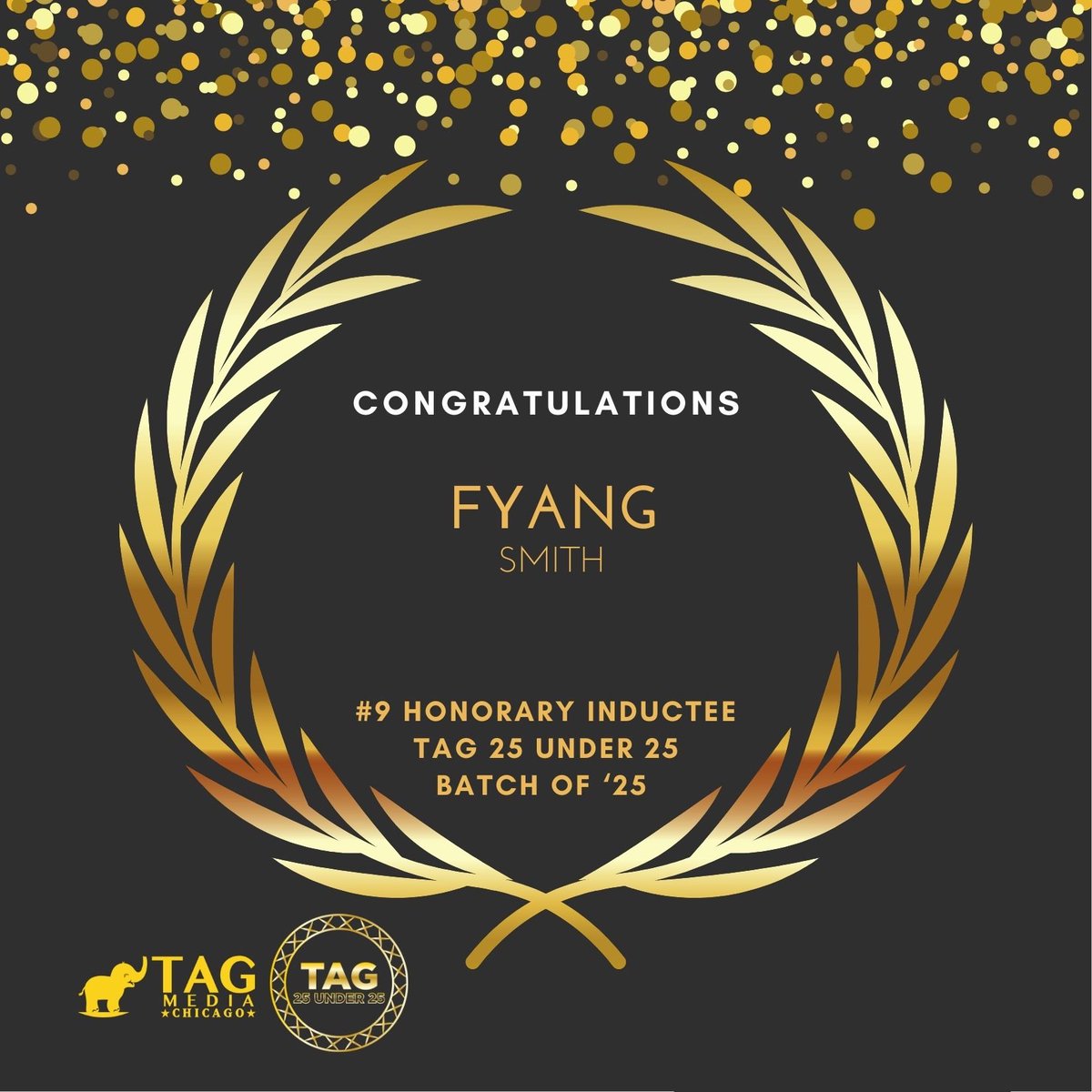 tagmediachicago's tweet image. 🏆 Rank #9: Fyang Smith  
Honorary Inductee, TAG 25 Under 25 — Batch of 2025

CONGRATULATIONS! 👏👏👏
The Filipino-American community of Chicago is incredibly proud of you. May you continue to inspire others and keep blessing the world with your core gift.

#TAG25Under25
Honoring…