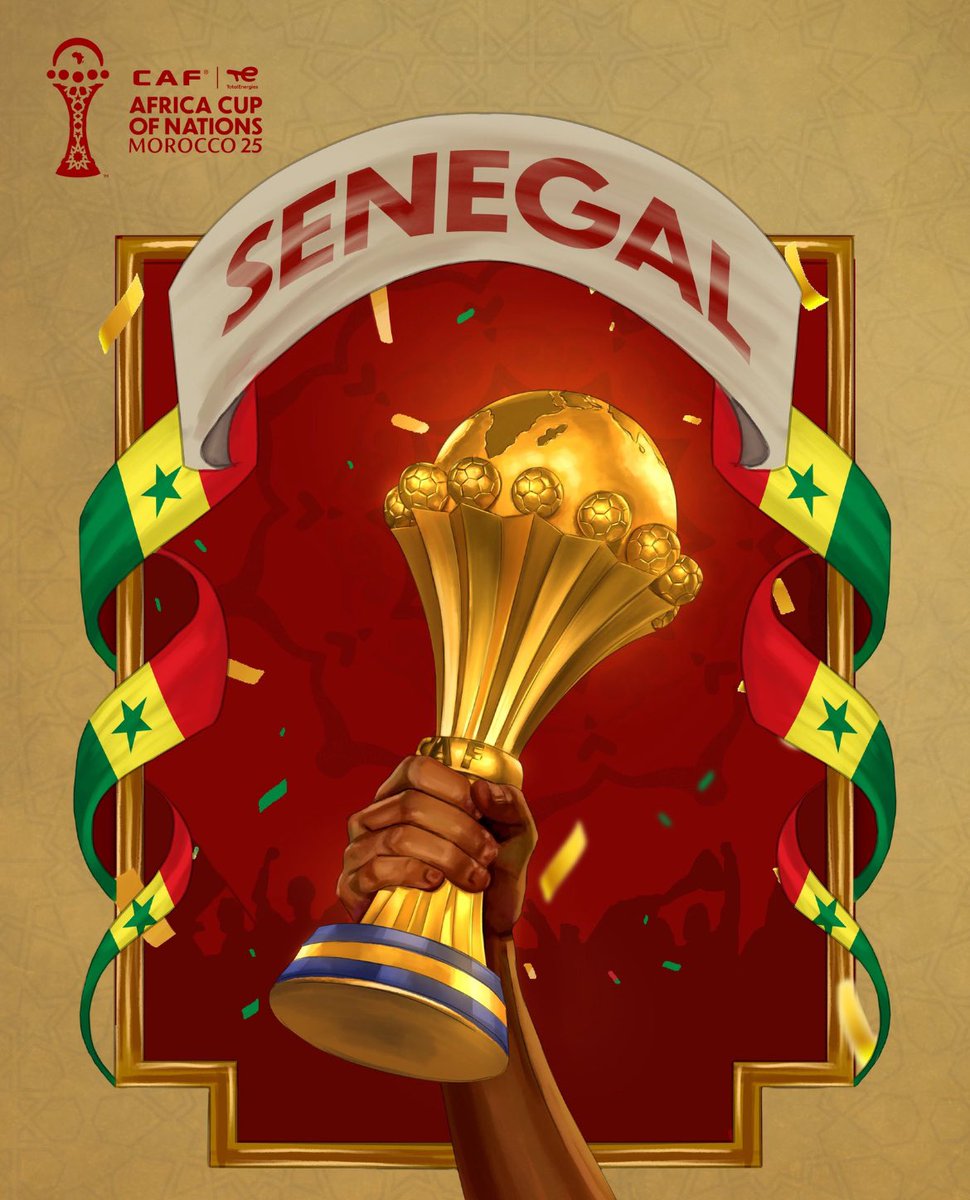AjeCynthia's tweet photo. The Afcon champions for the next 4yrs 
🇸🇳 🇸🇳 🇸🇳 

#AFCON2025 https://t.co/ObQvNiXqPx