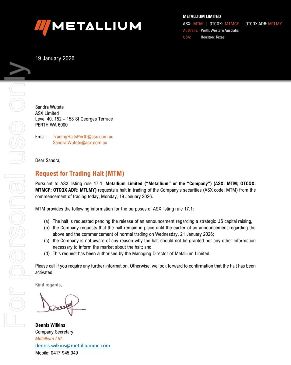 StoicInvestors's tweet image. 🇦🇺 $MTM With the TH and a strategic US Capital raise.

Wonder what it is and the price? 

May provide another good entry again. 

Watching closely. 

(Not Held)

#asx #asx200 #criticalmetals #ree #gold #silver
