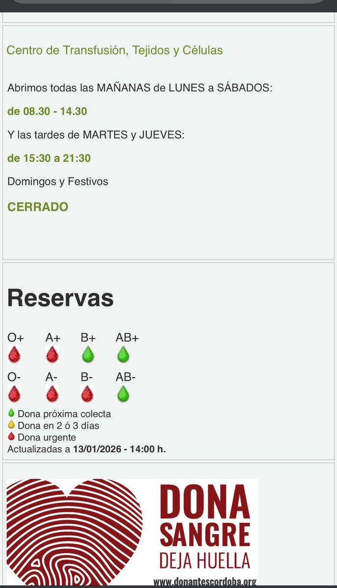 mjose1997's tweet image. Esta era la reserva de sangre en Córdoba esta mañana. Muy poca. Id mañana tanto si eres de Córdoba como de Andalucía a donar sangre. Las Víctimas de Adamuz te lo van a agradecer.