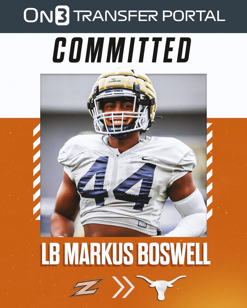 TransferPortal's tweet image. BREAKING: Akron transfer LB Markus Boswell has signed with Texas, @PeteNakos reports🤘

on3.com/college/texas-…
