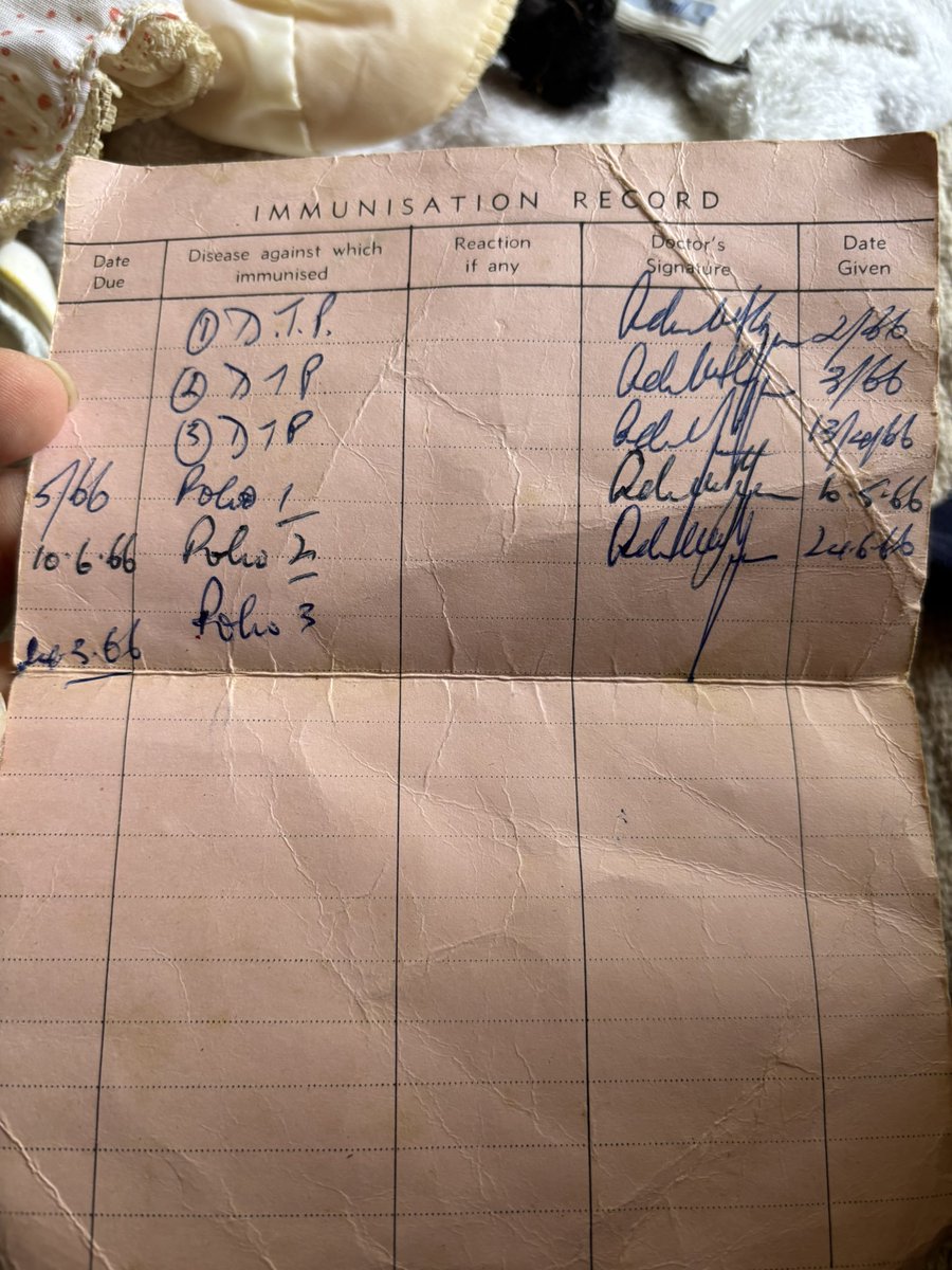 theonlygirlhere's tweet photo. Clearing up some paperwork over the weekend, (in truth looking for a lost gift card!) Found this….my fabulous childhood GP immunizing me!! #justagp https://t.co/jUCT7oTQF6