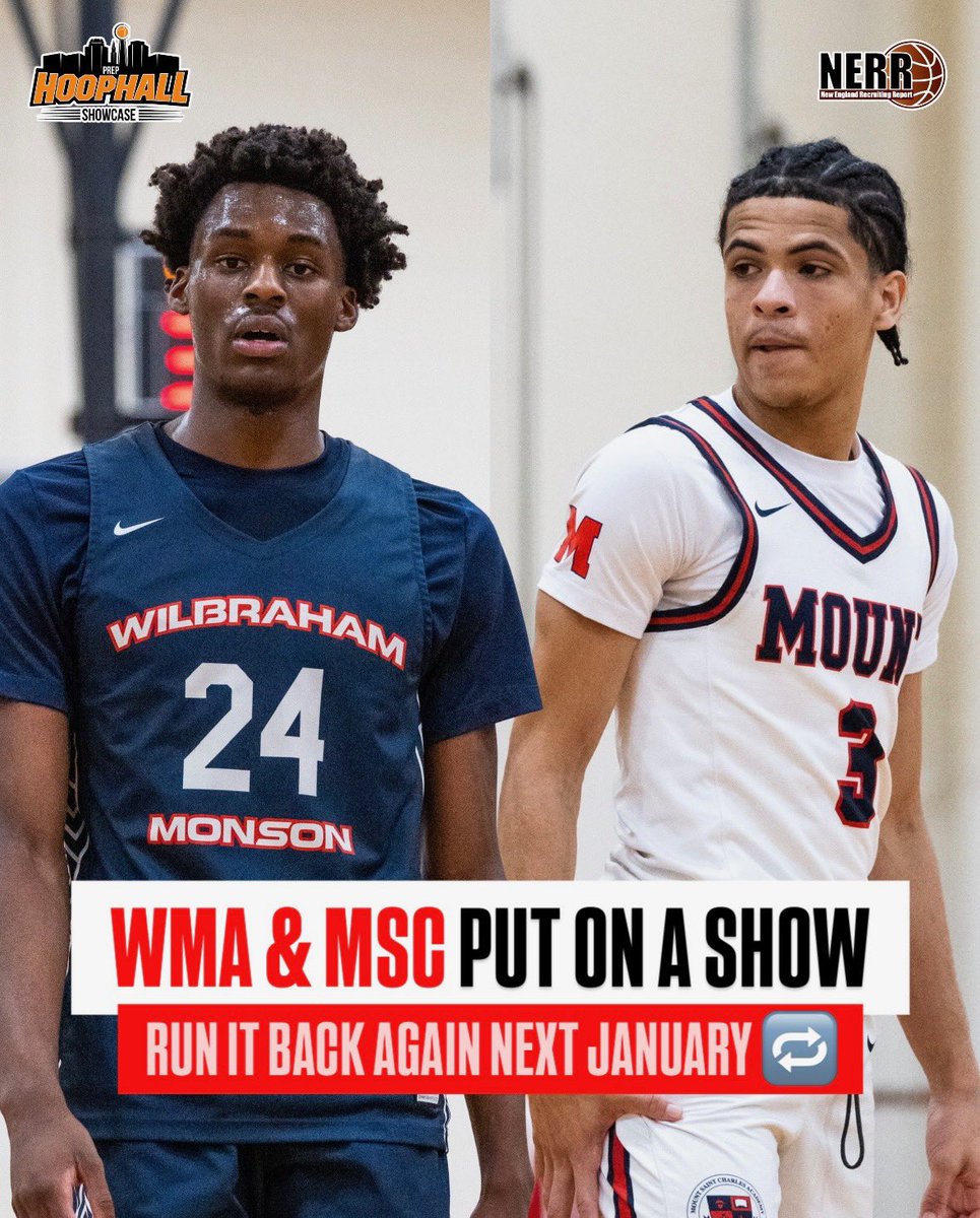 PrepNational's tweet photo. Wilbraham and Monson & Mount St. Charles was INTENSE and went down to the wire. Same time next year⁉️ @NERRHoops #HHPS https://t.co/TnjybIda8r