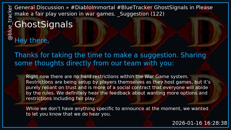 blue_tracker's tweet photo. #DiabloImmortal #BlueTracker
GhostSignals in Please make a fair play version in war games. _Suggestion (122)
https://t.co/ZOPdssSjD0 https://t.co/zcPyF3IZhd