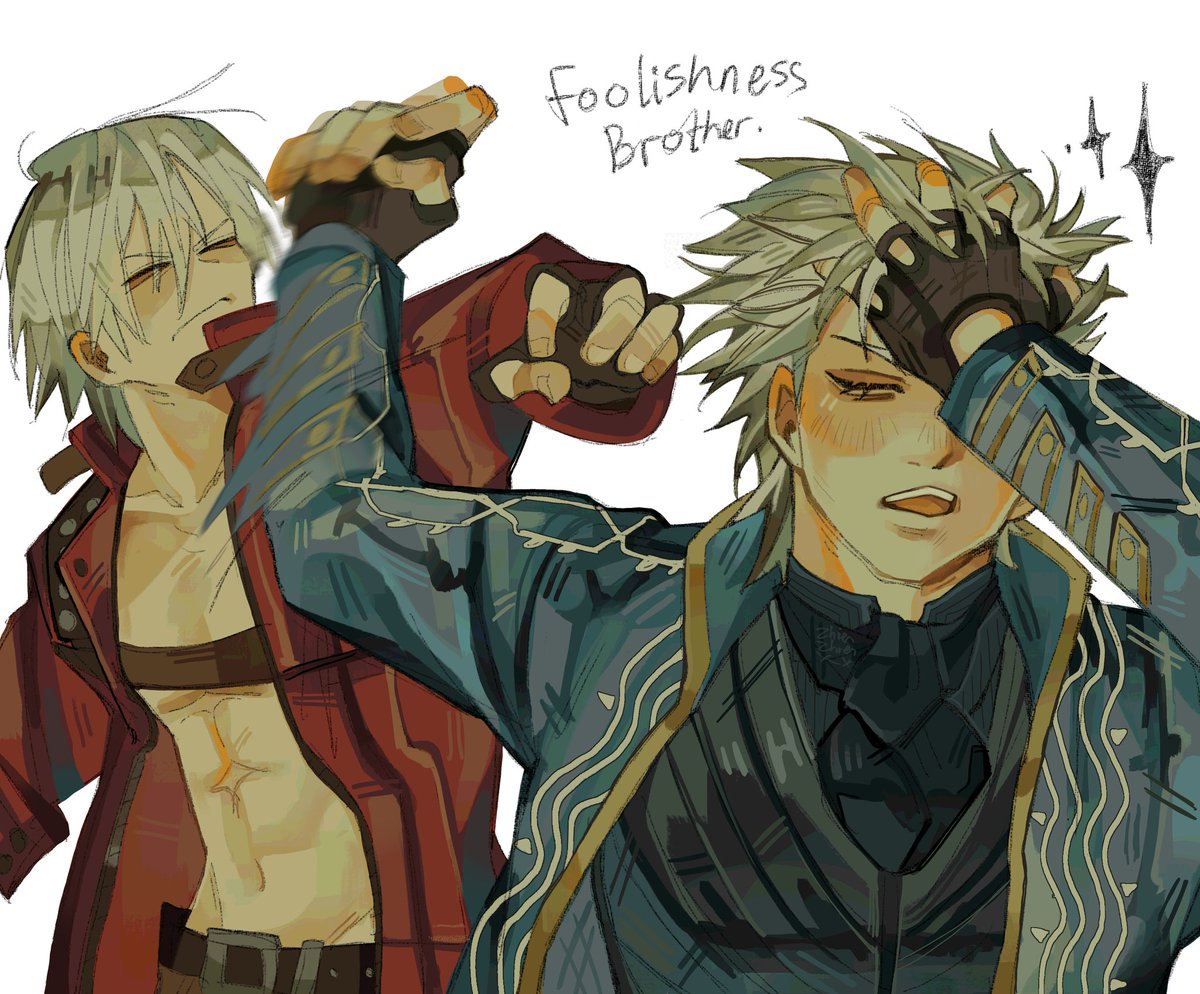 zhienzhienx_x's tweet image. Did the "choso vs naoya" pose with the twins ❤️‍🩹
#dmc3 #Vergil #Dante