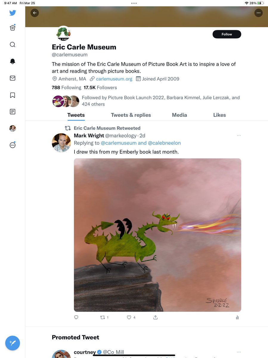 markeology's tweet image. Today is National Appreciate a Dragon Day, so I want you all to appreciate this dragon I drew a few years back that was retweeted by the official Eric Carle Museum account, which is honestly and truly one of the highlights of my very short-lived artistic career.