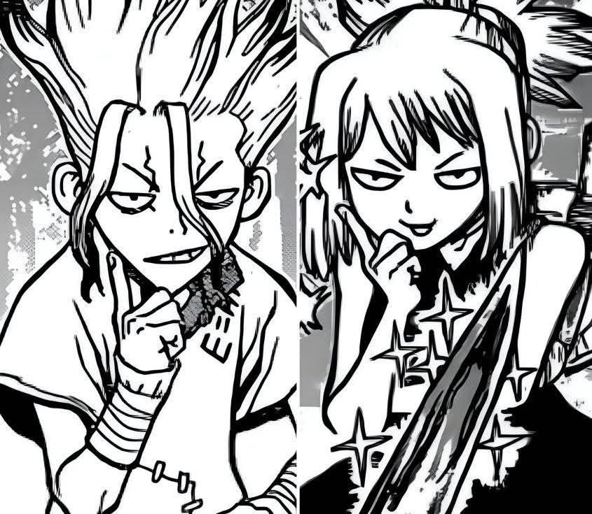 MothMan_dcst's tweet image. Me encanta el hecho de que Kohaku se aprendiera todas las mañas de Senku 🦁✨