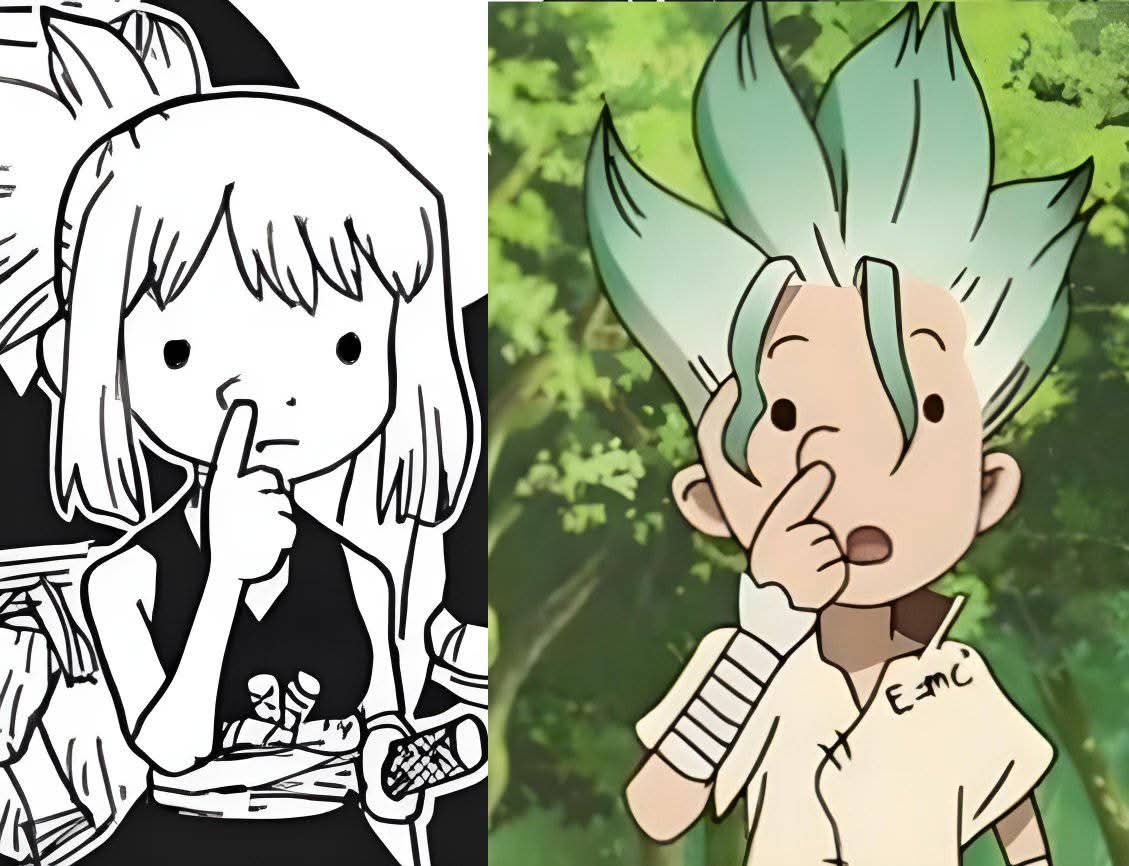 MothMan_dcst's tweet image. Me encanta el hecho de que Kohaku se aprendiera todas las mañas de Senku 🦁✨