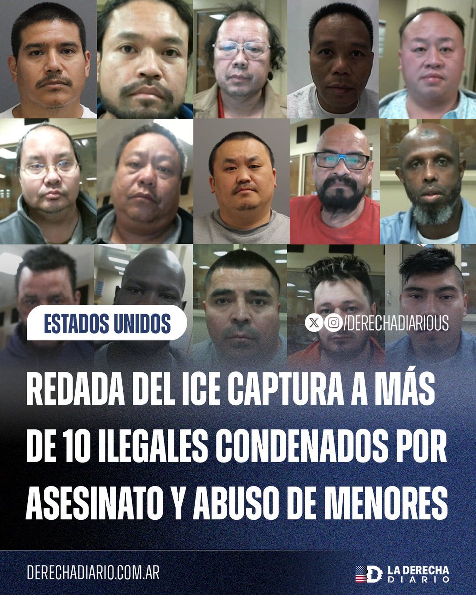 🚨🇺🇸 | #URGENTE REDADA HISTÓRICA EN MINNESOTA: ICE reveló la lista de los “peores de los peores” detenidos en la Operación Metro Surge: asesinos, violadores de niños y depredadores sexuales que llevaban años libres en el “estado santuario” de Minnesota gracias a las políticas de
