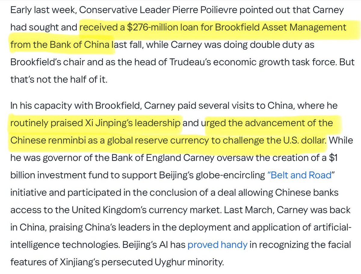 Do you really think 🇨🇦 PM Mark Carney has only just suddenly developed an interest in deepening engagement with China as a response to whatever Trump has said? 

Don’t be naive.

He’s always been a globalist sino enthusiast who has championed greater integration with Chinese