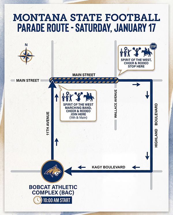 The MSU National Champion Parade will begin at 10AM on Saturday, 1/17. Immediately following the parade, a celebration will be held at Bobcat Stadium. 

#gocats #bozeman #bozemanevents #nationalchamps2025 #msubobcats #champions #parade