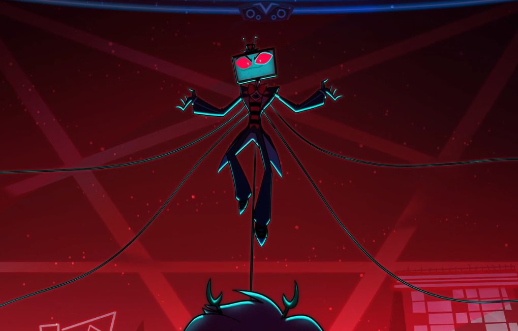 CEOofchiscara's tweet photo. I think about the line “I’m just like you except I’m smarter sharper brighter newer” in don’t you forget reprise a lot because Vox is really just calling alastor inspiring again and it’s shown how inspired he was by all the times he’s just copied alastors moves https://t.co/zDPJU5WttX