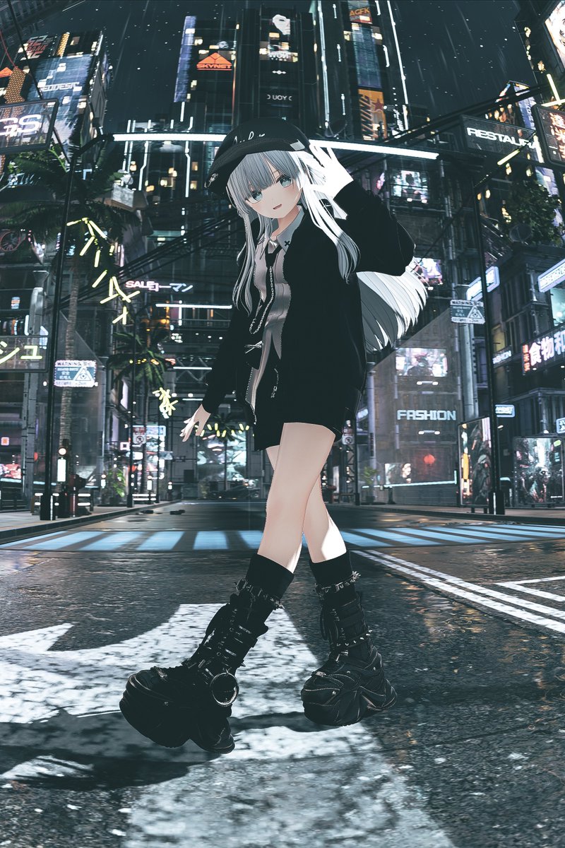 魚眼レンズ使ってもそんなに歪ませない調整して撮るのが好みだったり。

🌐Rainy Cyberpunk City [By Coldcancer]
#Eku3D
#よこVRCフォト