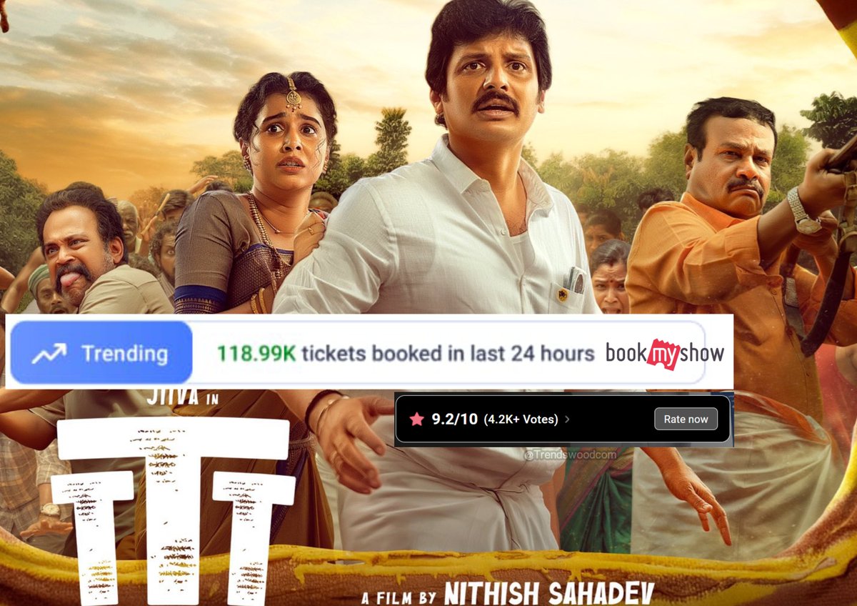 Trendswoodcom's tweet photo. #ThalaivarThambiThalaimaiyil – 119K Tickets Booked In The Last 24 Hours On BookMyShow. No One Expected This Film To Do Wonders At The Pongal Box Office, But It Delivered A Terrific Box Office Performance On Day 2. Film Has Received Completely Positive Responses From General Family Audiences. Show Counts Have Been Increased And Big Numbers Are Expected Today As Well. 🔥