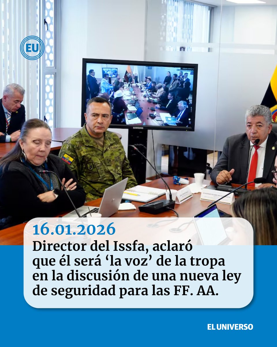 eluniversocom's tweet photo. 👉🏻https://t.co/wc8vGZpbro | José Fiallos, director del #Issfa, aclaró que él será ‘la voz’ de la tropa en la discusión de una nueva ley de seguridad para las #FuerzasArmadas https://t.co/PbP9tWWDWX