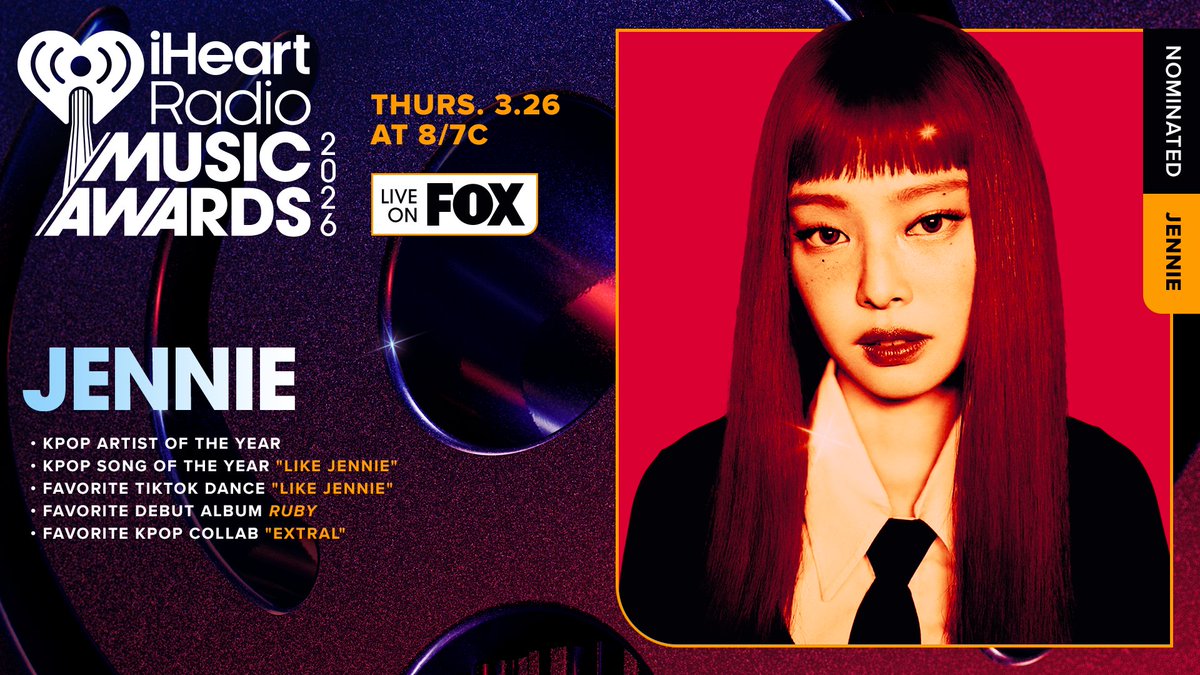 iHeartRadio's tweet image. Who wanna rock with #JENNIE on her birthday?! ❤️‍🔥

P.S. don’t forget to celebrate with some #iHeartAwards voting!! 😉

🔗:  iHeartRadio.com/Awards