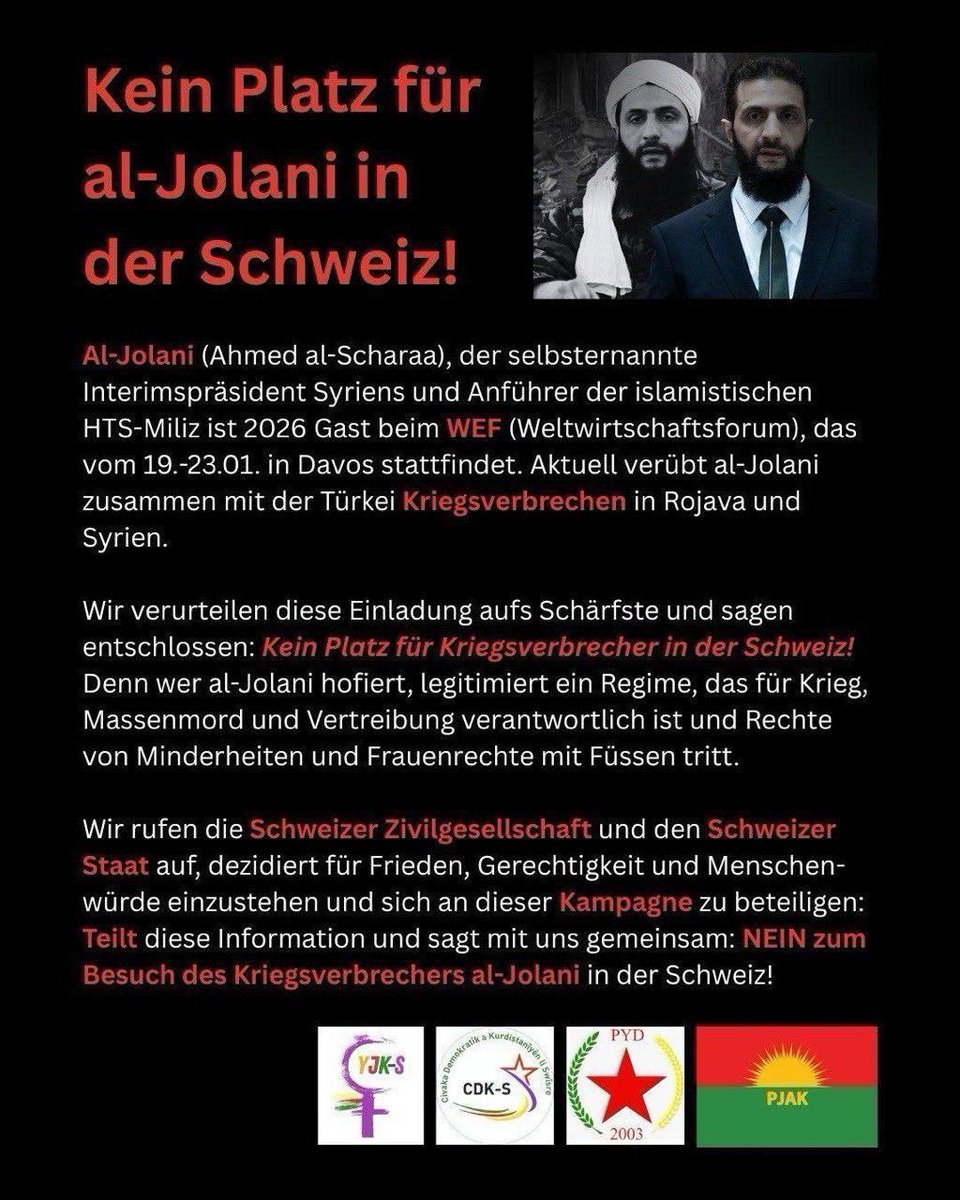 Munzur194527's tweet image. #JolaniIsNotWelcome
#nowef
#rojava

@switzerland
@eda_dfae
@gov.ch
@parlch
