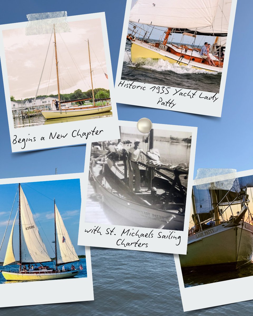 SailStMichaels's tweet photo. Meet Lady Patty — a stunning 1935 wooden ketch with nearly a century of stories in her sails. From offshore racing victories to Transpacific adventures and decades as a beloved Bay charter, this historic beauty is officially back where she belongs, right here in St. Michaels! https://t.co/oYjlyPwful
