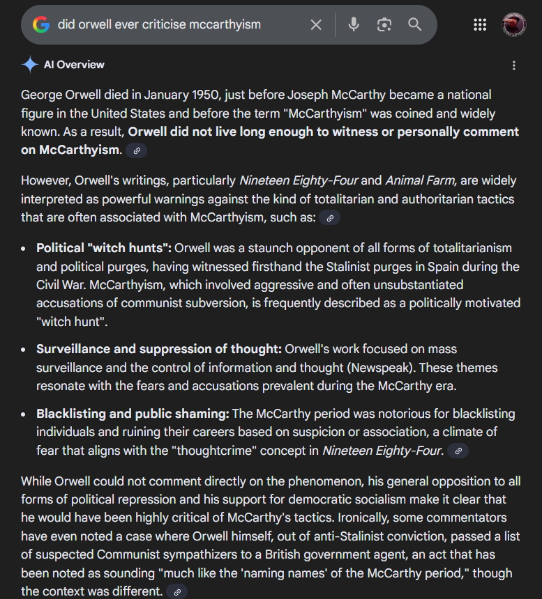 IgnacioCann's tweet photo. @HespeTacular @JulianMaciasT Tambien que murió antes del Macartismo. Q si no.
Aunque se lea en colegios anglos y la CIA lo promoviera, personalmente yo no pensaba en commies leyéndolo.
Antiautoritario desde la socialdemocracia, ergo stalinismo y nazi fascismo.

No termina de escupir lo mismo en Ñ y Eng https://t.co/PCcfCN7wlG