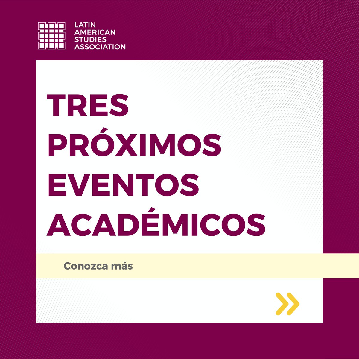 LASAweb's tweet photo. Descubra los próximos eventos académicos de LASA y elija los que se ajusten a sus intereses, disponibilidad y ubicación.
Más información: https://t.co/L2hT5NUzL1
#LASA #LASA2026 #LASACENTRALAMERICA2026 #LASA2027 #EstudiosLatinoamericanos https://t.co/CmKbFKPKbn