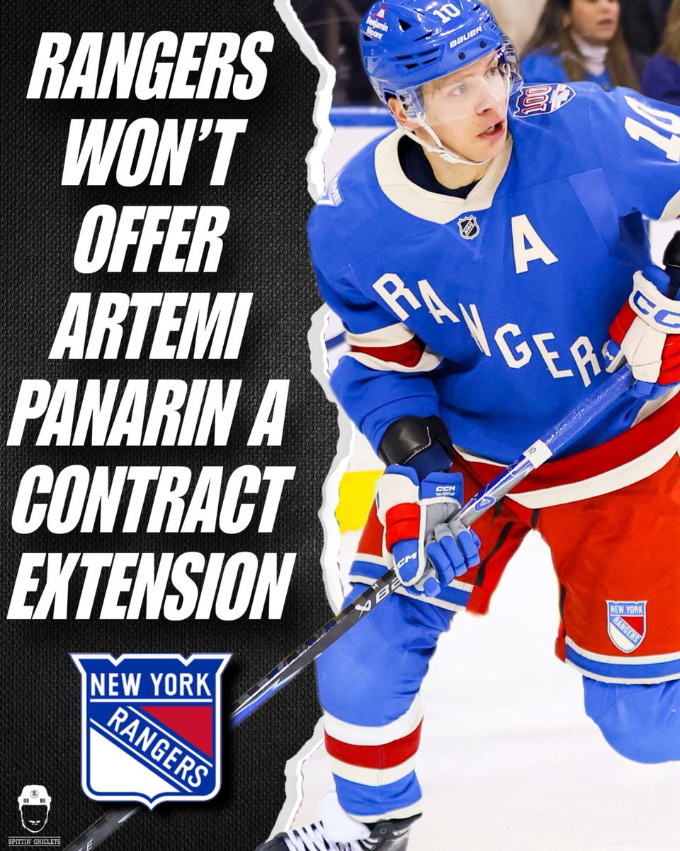 spittinchiclets's tweet image. The Rangers have informed Artemi Panarin that they well not offer him a contract extension