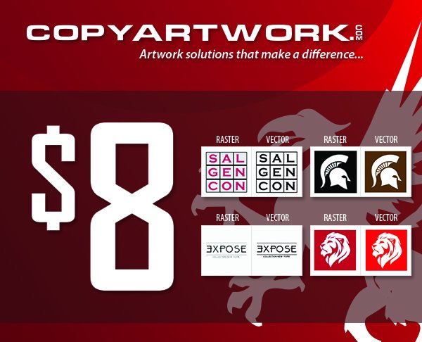 copyartwork's tweet photo. Vector Conversions starting at $8

Email info@copyartwork.com to get a quote, or upload on our website here:
https://t.co/K9lxNcWQlW

#vectorizing #vector #vectorart #vectorartist #epsfile #svg #adobeillustrator https://t.co/WfnSjHjFVN