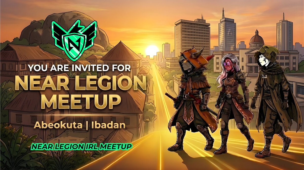 The Legion is taking over Nigeria tomorrow! 🇳🇬

Two cities. Two landmarks. One mission.

✦ Abeokuta: Olumo Rock | 3 PM Local Time
✦ Ibadan: Botanical Garden

From User-Owned AI to 1-click onboarding, come learn how we’re building the path to NEARVANA together.

If you are from