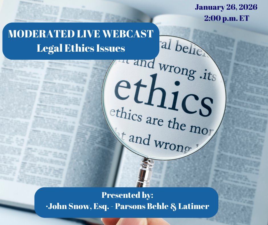 Ethics is at the core of effective advocacy 🤝
Explore common professional responsibility issues and strategies for ethical resolution.
celesq.com/webcast/modera…
#LegalEthics #LawFirmLife #CLEOnline