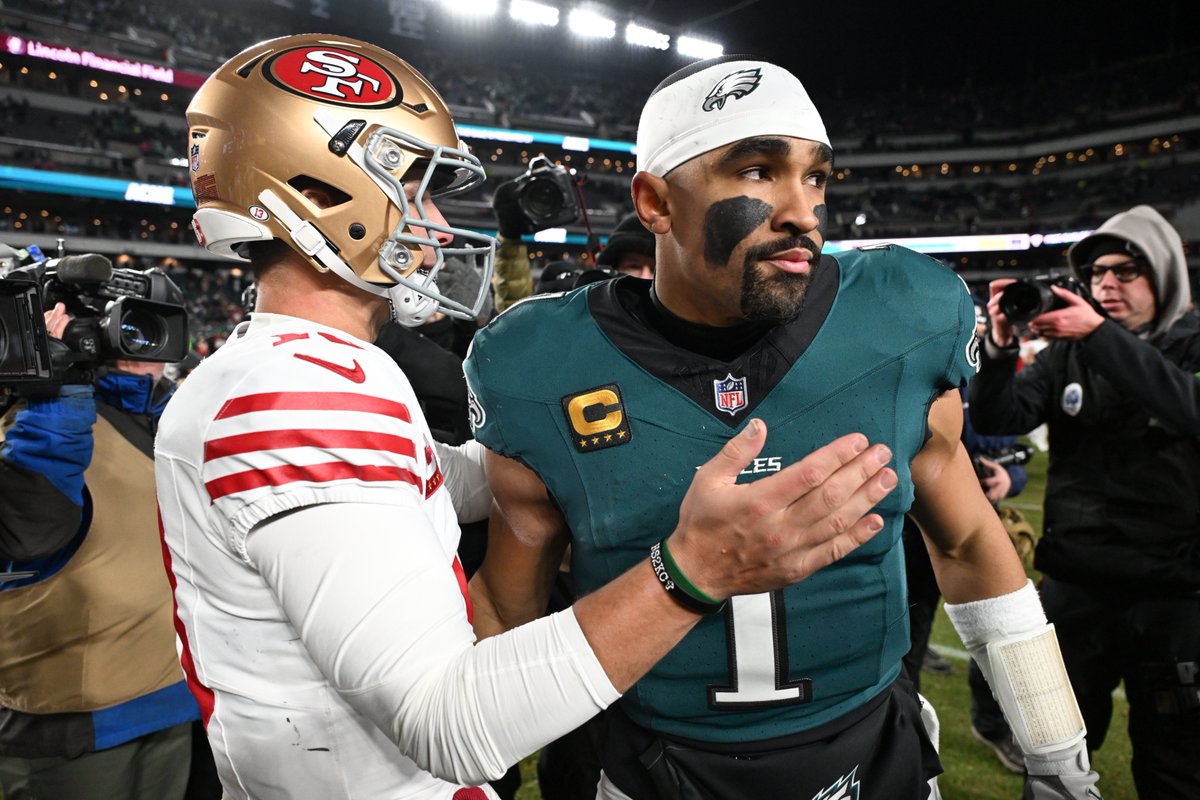 UnderdogNFL's tweet image. Jalen Hurts has been the source of much internal frustration for the Eagles, including teammates other than AJ Brown, per @MikeSilver.

Coach Nick Sirianni, GM Howie Roseman, owner Jeffrey Lurie have been "reluctant" to criticize Hurts.