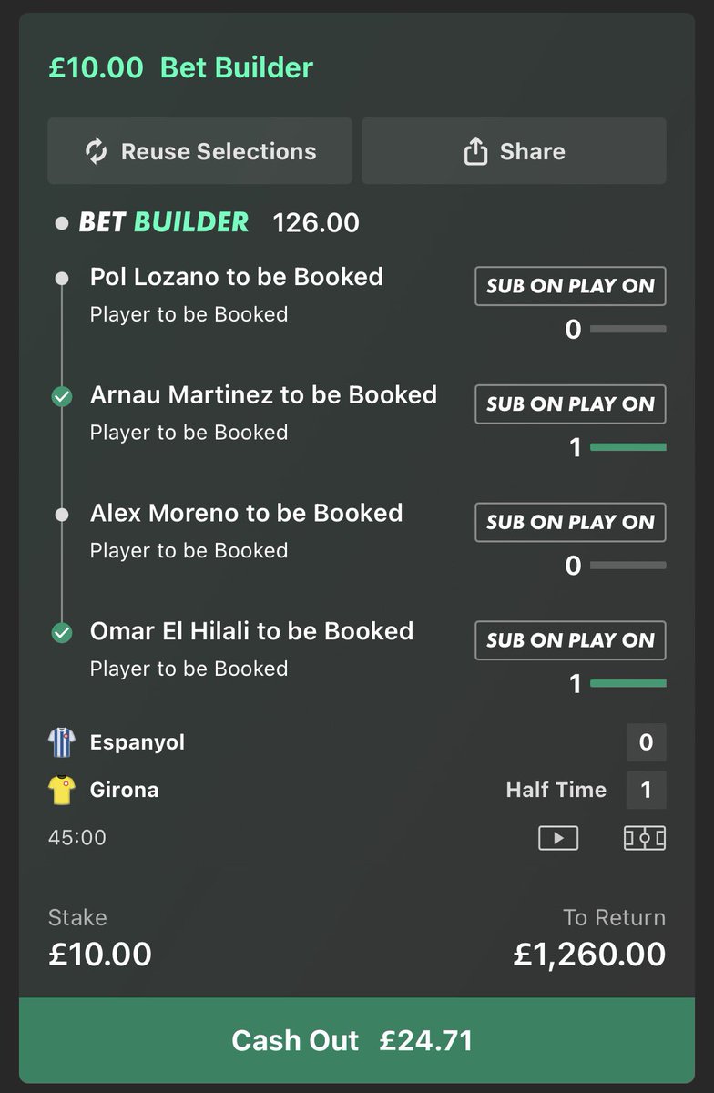 bet_with_benny's tweet photo. CAN WE ? 🇪🇸🟨🇪🇸🟨

2/4 IN for the 4 fold 🙏🙏🙏🙏

Both doubles on 1/2 🙏🙏

Quick card 2nd half and the cash out on the 4 fold will be SPICY 🌶️🌶️🌶️🌶️ https://t.co/wbhtOjaPOg