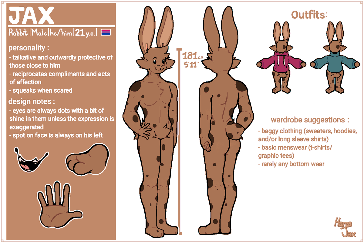 HaresJax's tweet photo. 🐰 JAX (FURSONA) REF SHEET https://t.co/dScYoLT6Su