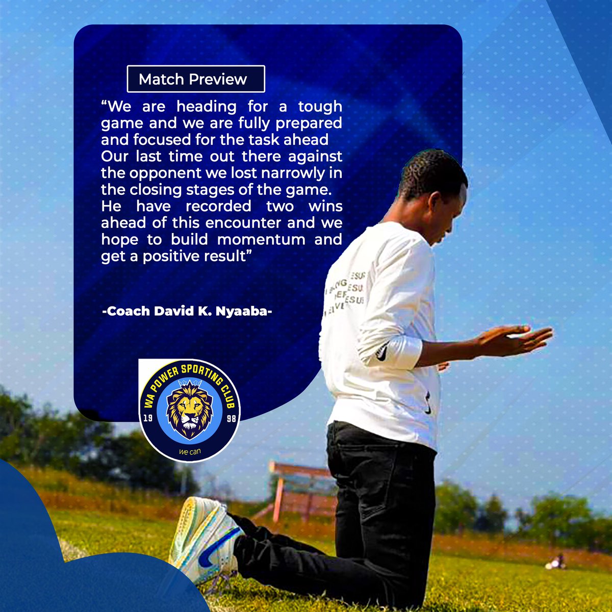 Coach David speaks ahead of game against Sankara Nationals FC!!
#Wecan #sankarapower #dolwk16