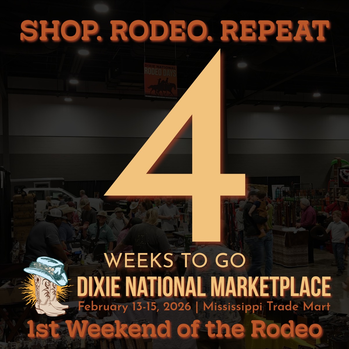 Shop. Rodeo. Repeat. 🤠🛍️ The Dixie National Marketplace is calling. See y’all the first weekend of the rodeo!