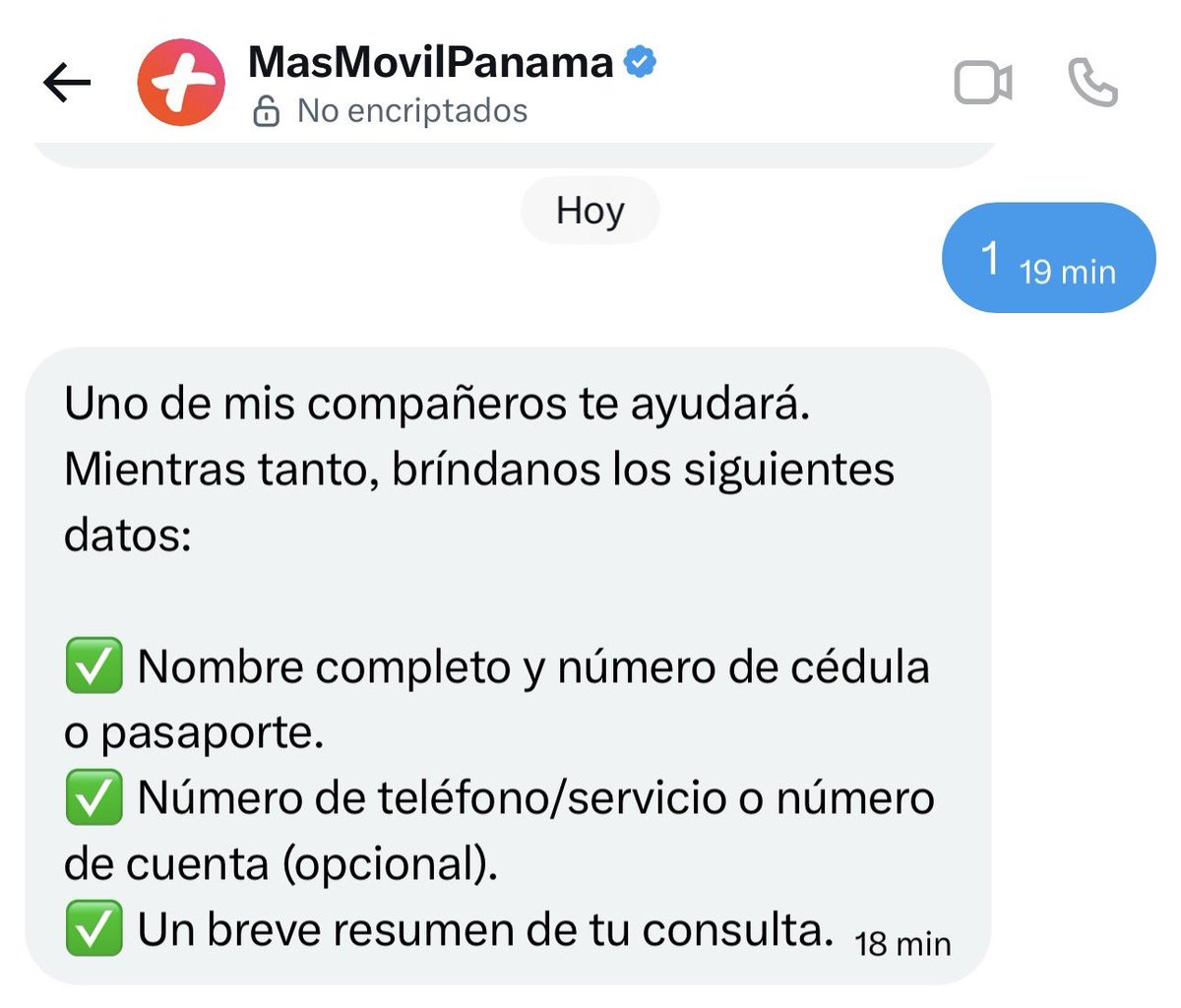 Señores <a href="/AsepPanama/">ASEP Panamá</a> estoy sin servicio de Internet. Hicimos un reporte en la tienda de Vía España a las 10am está esta es la hora que <a href="/MasMovilPanama/">MasMovilPanama</a> <a href="/Masmovilayuda/">+Móvil Ayuda</a> no se ha comunicado con nosotros. Escribí por X me  escribieron en mensajes y me dejaron en visto. ¿Los proveedores